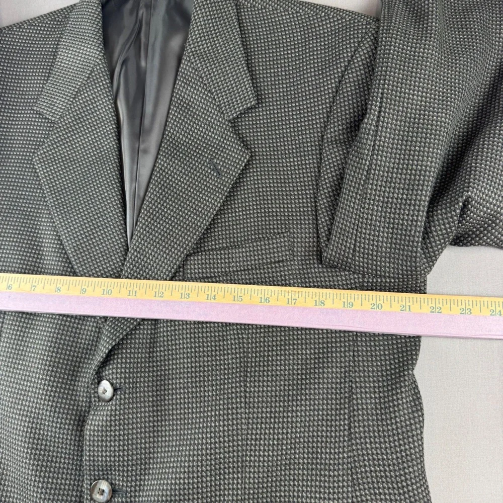 Bert Pulitzer Mens Grey‎ Wool Blend 3 Button Micro Pattern Blazer Sport Coat